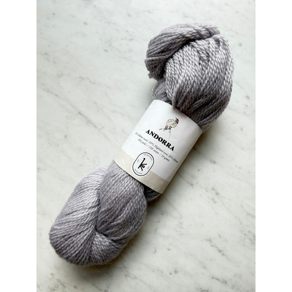 Kelbourne Woolens Andorra Yarn Cloud Gray 185 Yards‎ Wool Mohair Colorwork
